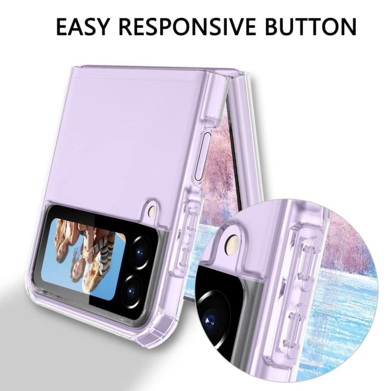 Folio Cover Samsung Galaxy Z Flip 4 Custodia in pelle Angoli Rinforzati Senza Cuciture