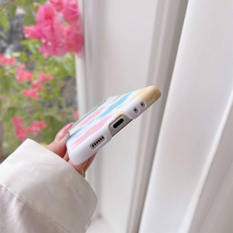 Folio Cover Samsung Galaxy Z Flip 4 Custodia in pelle Bei Fiori