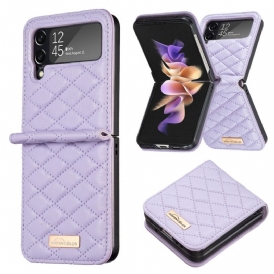 Folio Cover Samsung Galaxy Z Flip 4 Custodia in pelle Colore Binfen Trapuntato