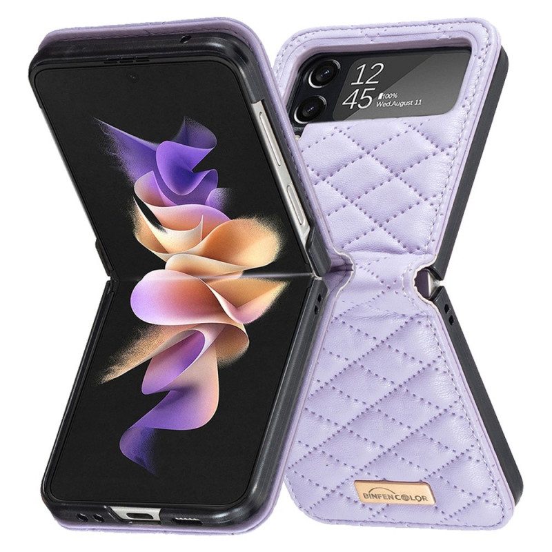 Folio Cover Samsung Galaxy Z Flip 4 Custodia in pelle Colore Binfen Trapuntato