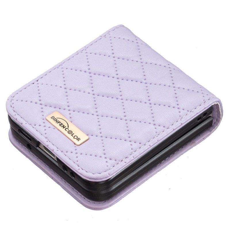 Folio Cover Samsung Galaxy Z Flip 4 Custodia in pelle Colore Binfen Trapuntato