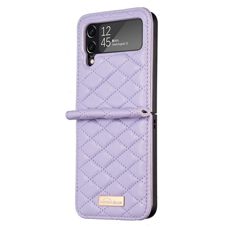 Folio Cover Samsung Galaxy Z Flip 4 Custodia in pelle Colore Binfen Trapuntato