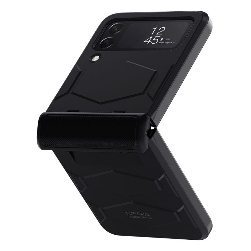 Folio Cover Samsung Galaxy Z Flip 4 Custodia in pelle Design Rigido A Nido D'ape