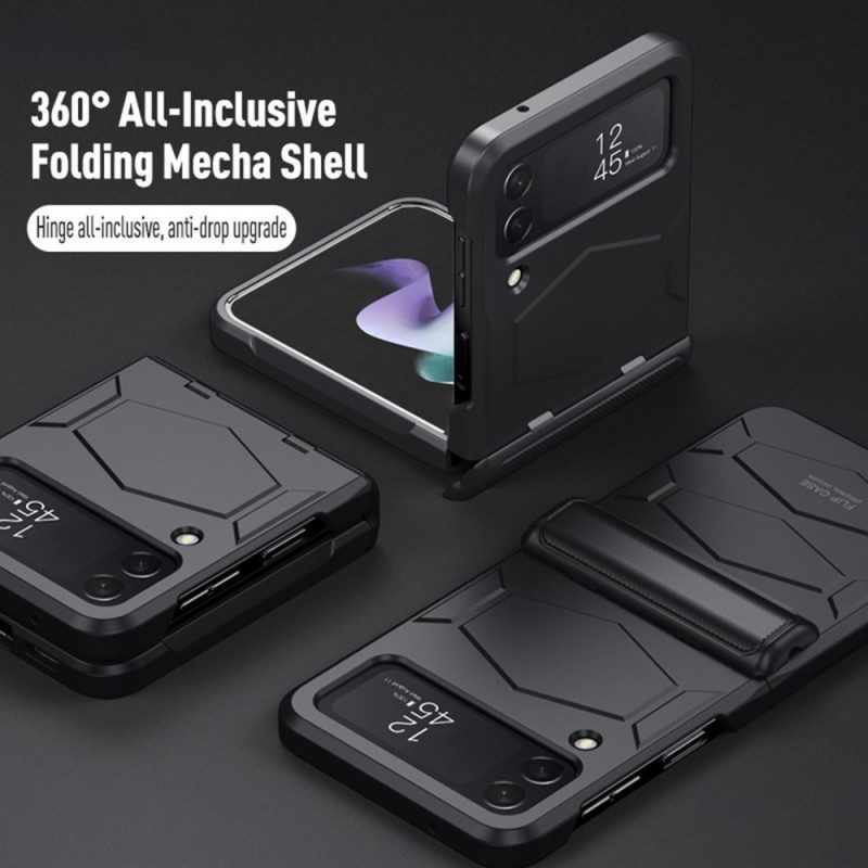 Folio Cover Samsung Galaxy Z Flip 4 Custodia in pelle Design Rigido A Nido D'ape