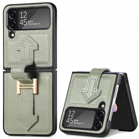 Folio Cover Samsung Galaxy Z Flip 4 Custodia in pelle Pelle E Charms