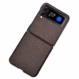 Folio Cover Samsung Galaxy Z Flip 4 Custodia in pelle Effetto Granelli Di Sabbia