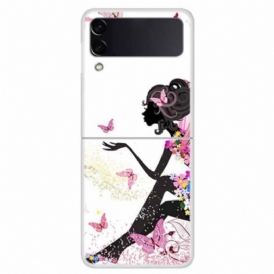 Folio Cover Samsung Galaxy Z Flip 4 Custodia in pelle Fata Dei Fiori