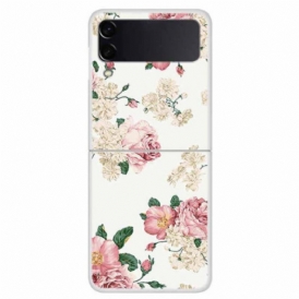 Folio Cover Samsung Galaxy Z Flip 4 Custodia in pelle Fiori Di Libertà