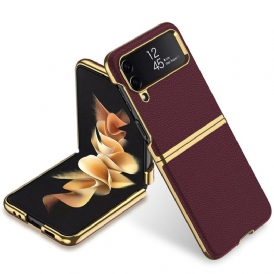 Folio Cover Samsung Galaxy Z Flip 4 Custodia in pelle Gkk Litchi Effetto Pelle