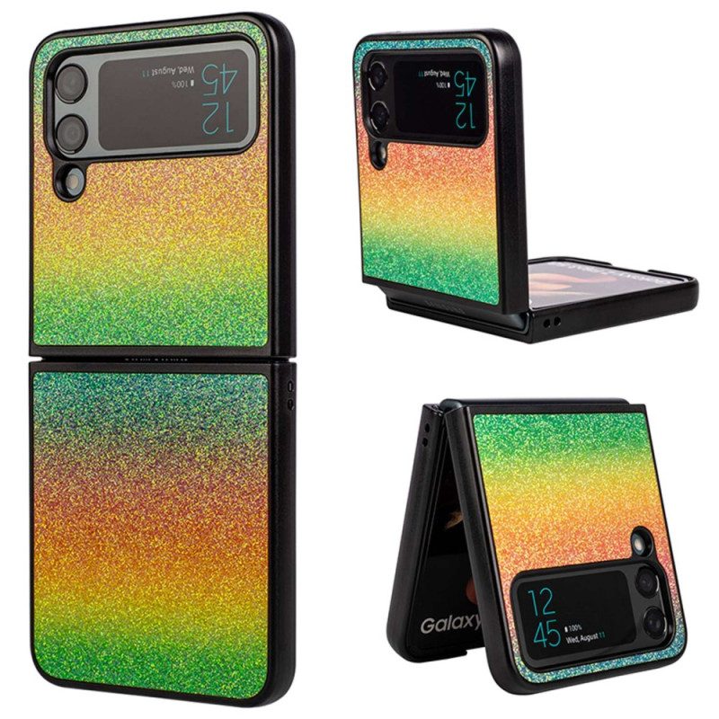 Folio Cover Samsung Galaxy Z Flip 4 Custodia in pelle Gradienti Glitterati