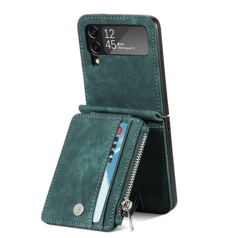 Folio Cover Samsung Galaxy Z Flip 4 Custodia in pelle Portacarte / Portamonete