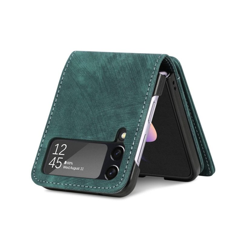 Folio Cover Samsung Galaxy Z Flip 4 Custodia in pelle Portacarte / Portamonete