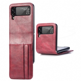 Folio Cover Samsung Galaxy Z Flip 4 Custodia in pelle Portacarte In Pelle Stile