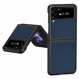 Folio Cover Samsung Galaxy Z Flip 4 Custodia in pelle Stile In Pelle Martellata