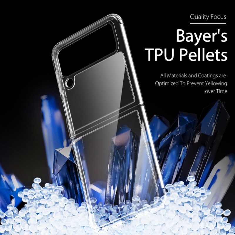 Folio Cover Samsung Galaxy Z Flip 4 Custodia in pelle Trasparente Dux Ducis