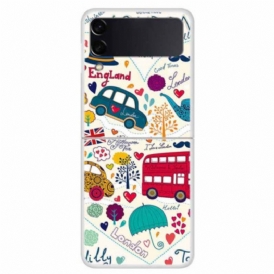 Folio Cover Samsung Galaxy Z Flip 4 Custodia in pelle Vita Londinese