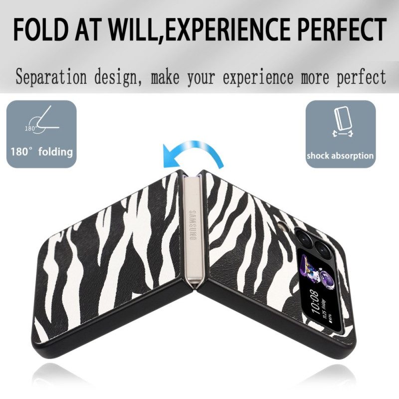 Folio Cover Samsung Galaxy Z Flip 4 Custodia in pelle Zebra