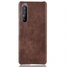 Cover Sony Xperia 1 II Effetto Pelle Litchi