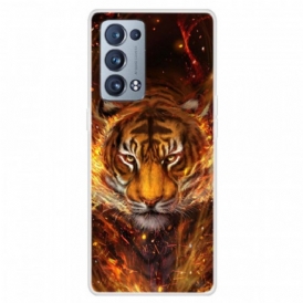 Cover Oppo Reno 6 Pro 5G Leone In Fiamme