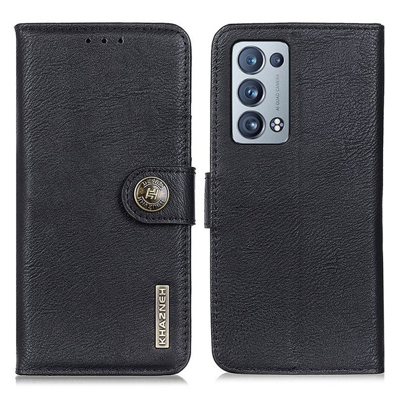 Custodia in pelle Oppo Reno 6 Pro 5G Similpelle Khazneh