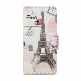 Custodia A Portafoglio Xiaomi Redmi Note 10 5G Retrò Torre Eiffel