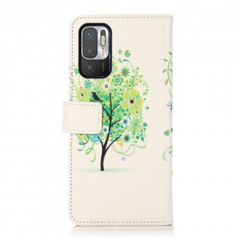 Custodia in pelle Xiaomi Redmi Note 10 5G Albero In Fiore