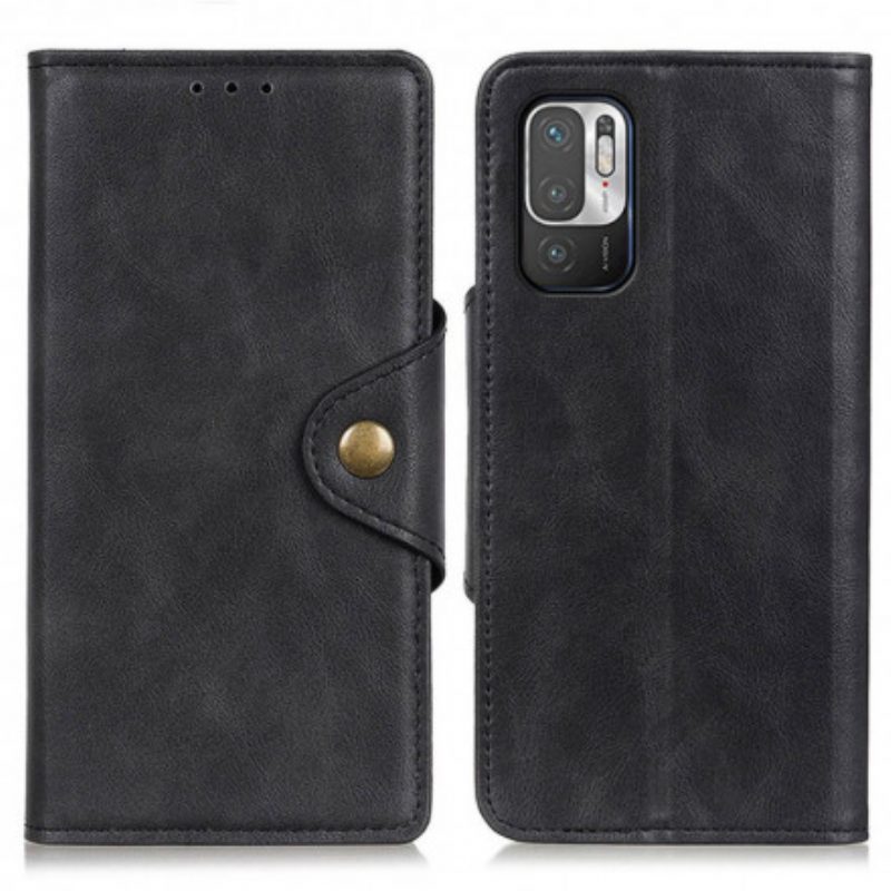 Custodia in pelle Xiaomi Redmi Note 10 5G Bottone In Ecopelle