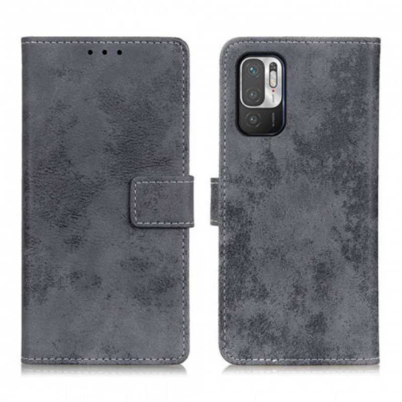 Custodia in pelle Xiaomi Redmi Note 10 5G Effetto Pelle Vintage