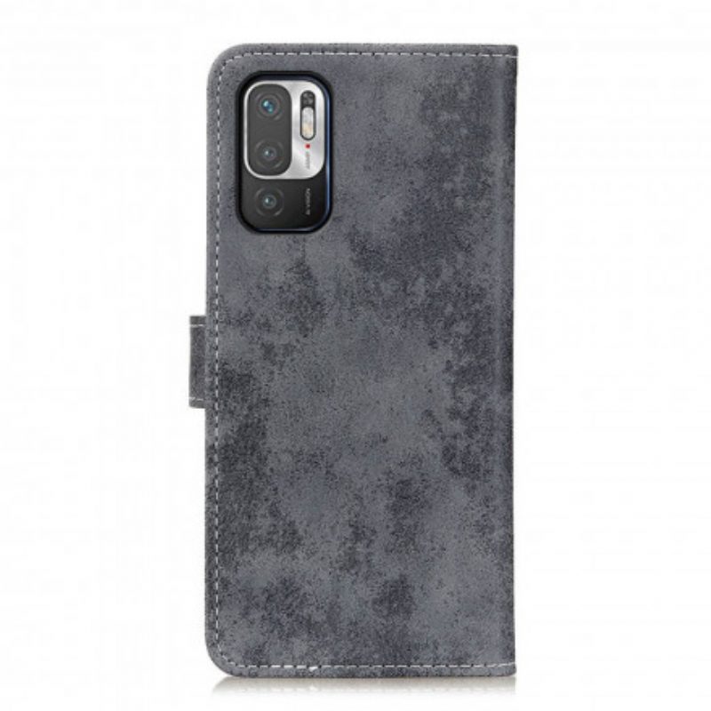 Custodia in pelle Xiaomi Redmi Note 10 5G Effetto Pelle Vintage