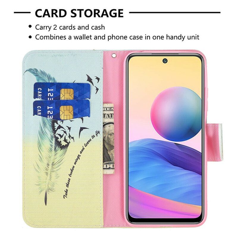 Custodia in pelle Xiaomi Redmi Note 10 5G Impara A Volare