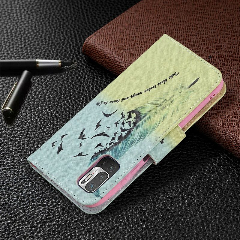 Custodia in pelle Xiaomi Redmi Note 10 5G Impara A Volare
