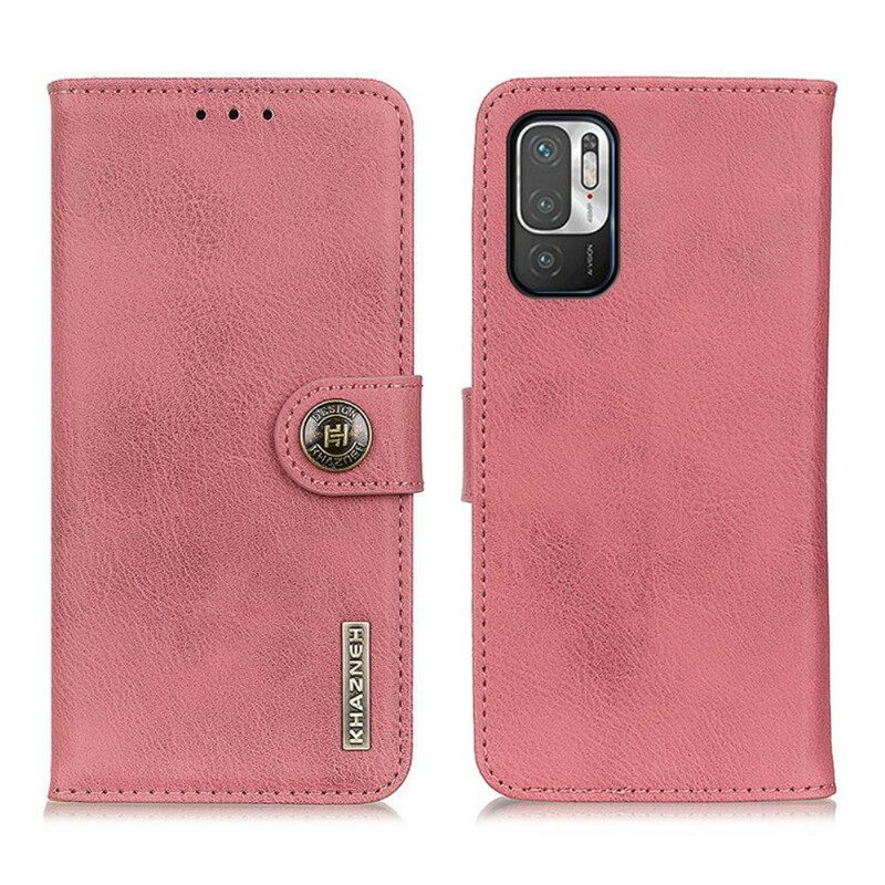 Custodia in pelle Xiaomi Redmi Note 10 5G Khazneh Retro Crosta Ecopelle