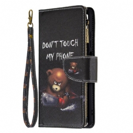 Custodia in pelle Xiaomi Redmi Note 10 5G Orsetto Tascabile Con Cerniera