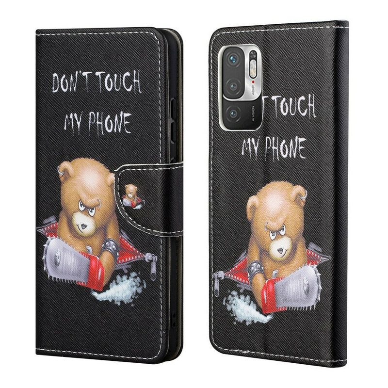 Custodia in pelle Xiaomi Redmi Note 10 5G Orso Pericoloso