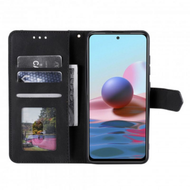 Custodia in pelle Xiaomi Redmi Note 10 5G Rivetti Bicolore In Ecopelle