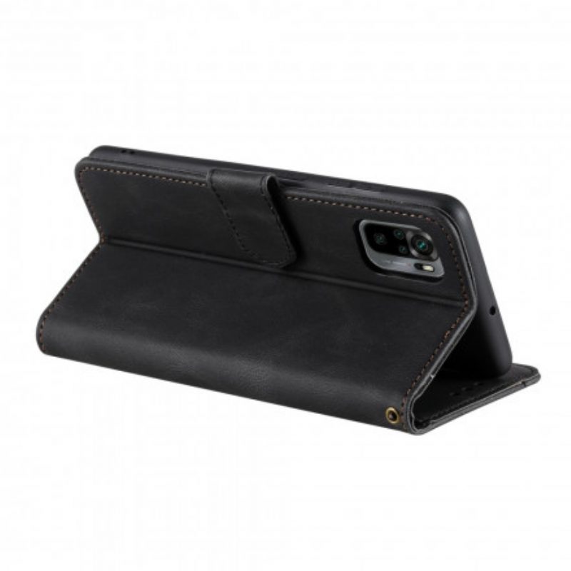 Custodia in pelle Xiaomi Redmi Note 10 5G Rivetti Bicolore In Ecopelle