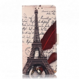 Custodia in pelle Xiaomi Redmi Note 10 5G Torre Eiffel Del Poeta