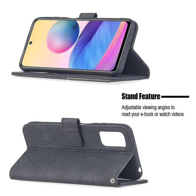 Custodia in pelle Xiaomi Redmi Note 10 5G Triangoli Di Colore Binfen