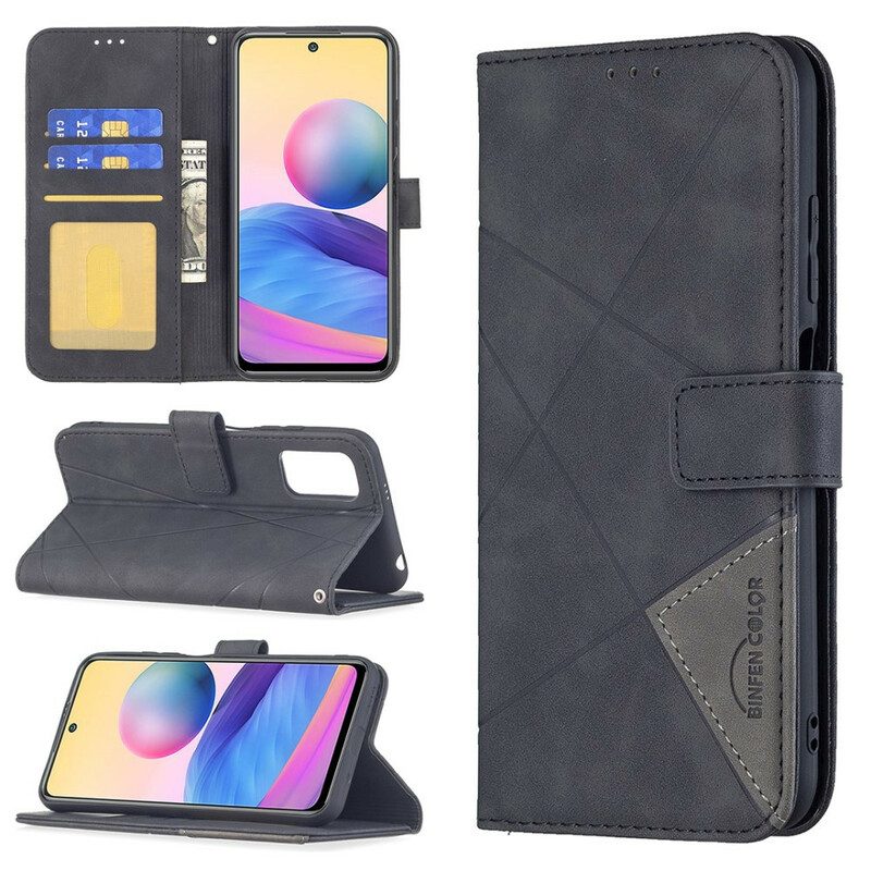Custodia in pelle Xiaomi Redmi Note 10 5G Triangoli Di Colore Binfen