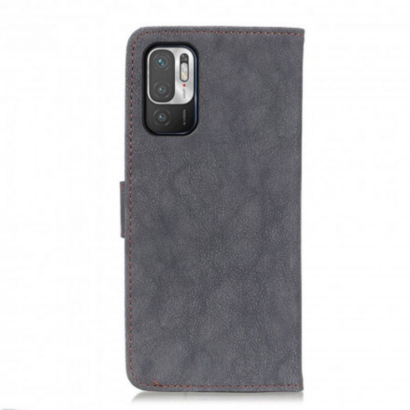 Folio Cover Xiaomi Redmi Note 10 5G Khazneh Crosta Di Cuoio Retrò