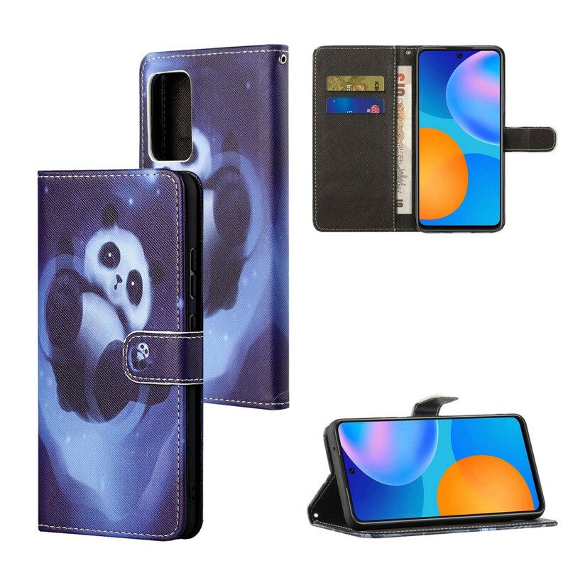 Folio Cover Xiaomi Redmi Note 10 5G Panda Space Con Cordino