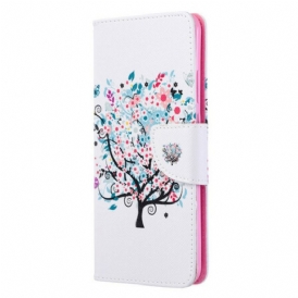 Custodia in pelle Huawei P40 Pro Albero Fiorito