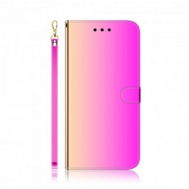 Custodia in pelle Huawei P40 Pro Copri Specchietto In Ecopelle