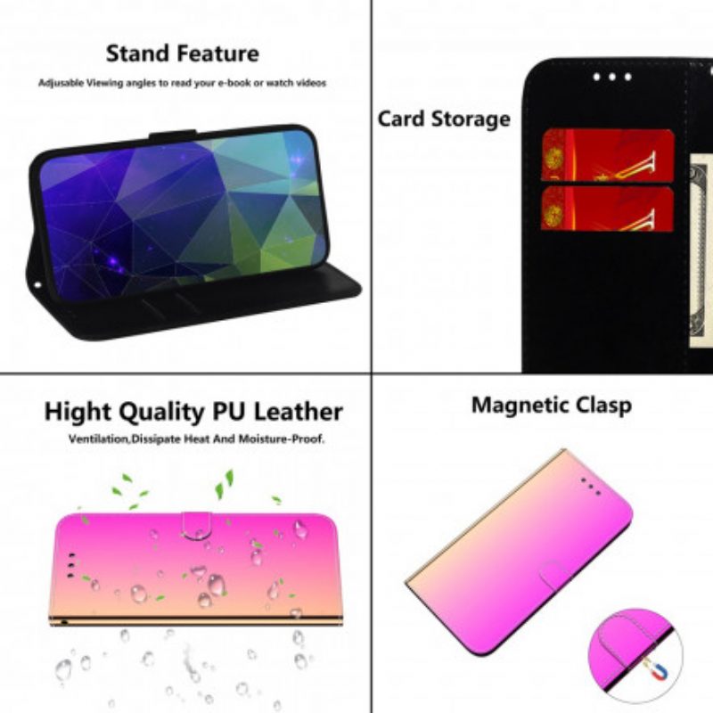 Custodia in pelle Huawei P40 Pro Copri Specchietto In Ecopelle