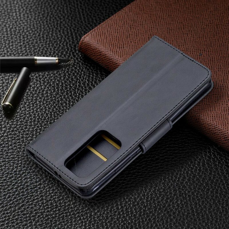 Custodia in pelle Huawei P40 Pro Folio Cover Lembo Liscio Obliquo