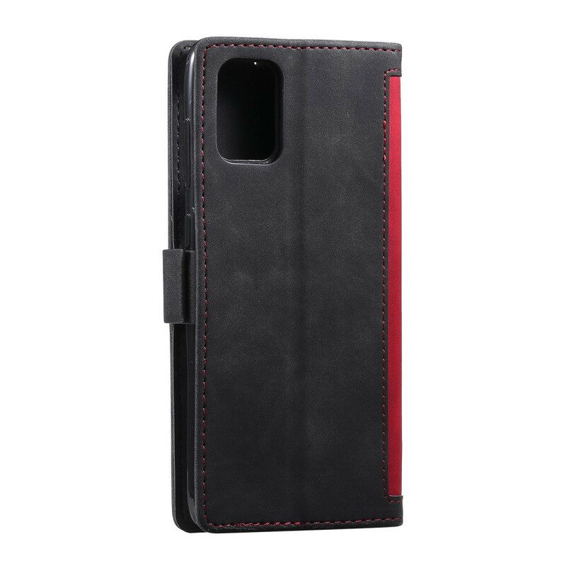 Folio Cover Huawei P40 Pro Contorni Rinforzati In Ecopelle Bicolore