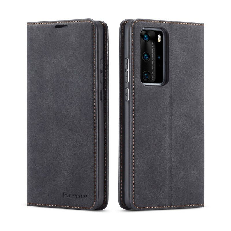 Folio Cover Huawei P40 Pro Custodia in pelle Forwenw Effetto Pelle