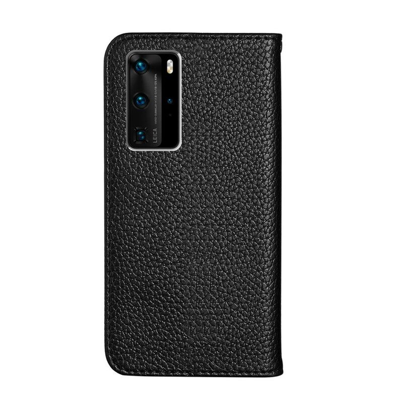 Folio Cover Huawei P40 Pro Custodia in pelle Litchi Ecopelle Ultra Chic