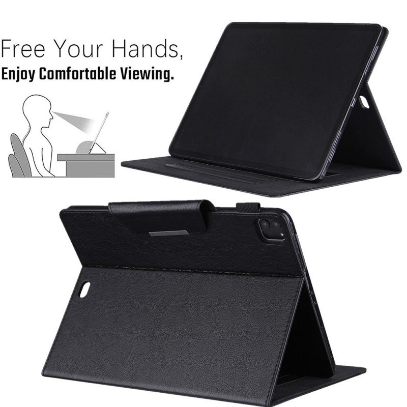 Custodia in pelle iPad Pro 12.9" (2021) Chiusura In Argento In Ecopelle