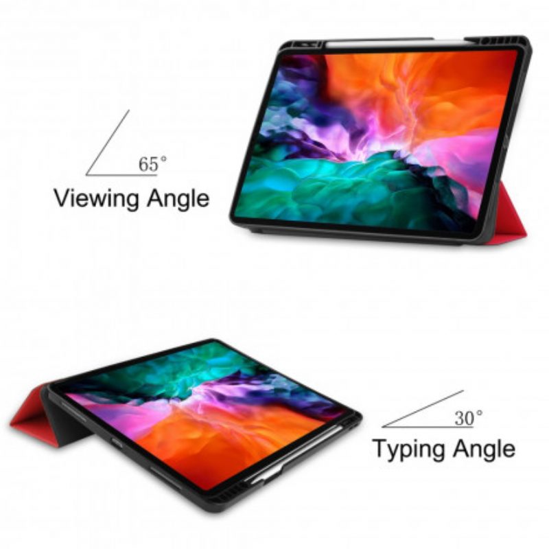 Custodia iPad Pro 12.9" (2021) Portapenne Classico Ripiegabile In Tre